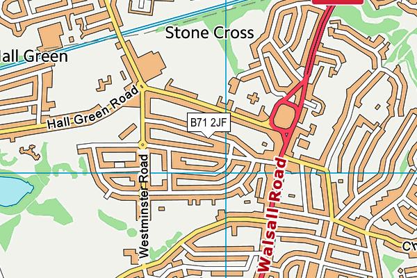 B71 2JF map - OS VectorMap District (Ordnance Survey)