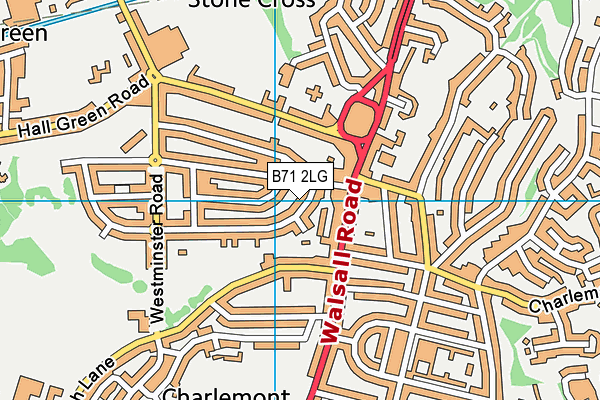 B71 2LG map - OS VectorMap District (Ordnance Survey)