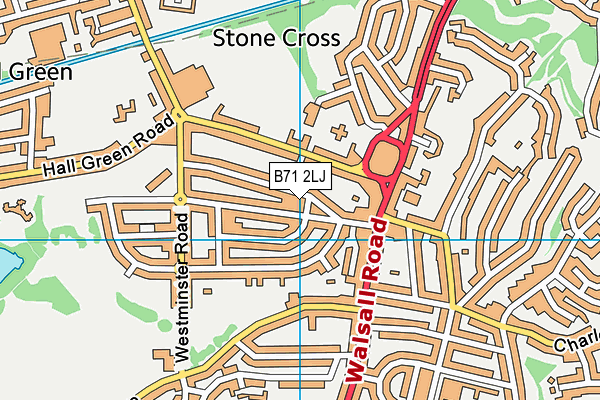 B71 2LJ map - OS VectorMap District (Ordnance Survey)