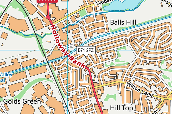 B71 2PZ map - OS VectorMap District (Ordnance Survey)