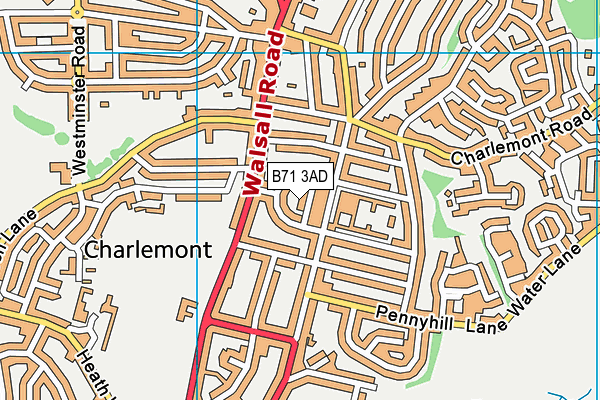 B71 3AD map - OS VectorMap District (Ordnance Survey)