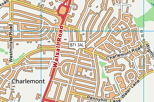 B71 3AL map - OS VectorMap District (Ordnance Survey)