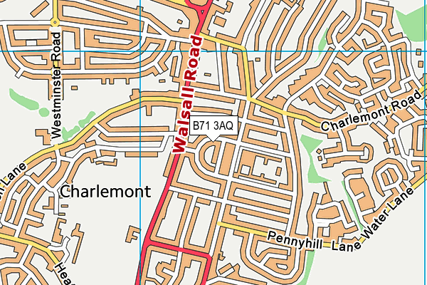 B71 3AQ map - OS VectorMap District (Ordnance Survey)