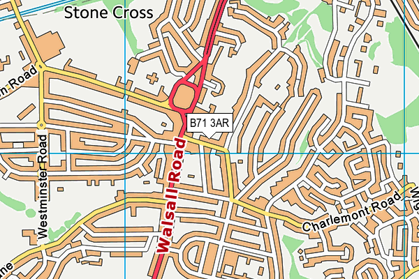 B71 3AR map - OS VectorMap District (Ordnance Survey)