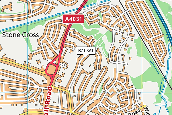 B71 3AT map - OS VectorMap District (Ordnance Survey)