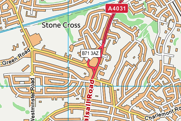 B71 3AZ map - OS VectorMap District (Ordnance Survey)