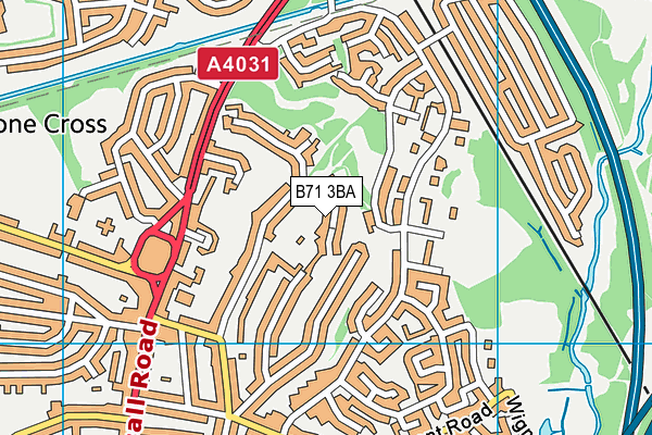 B71 3BA map - OS VectorMap District (Ordnance Survey)