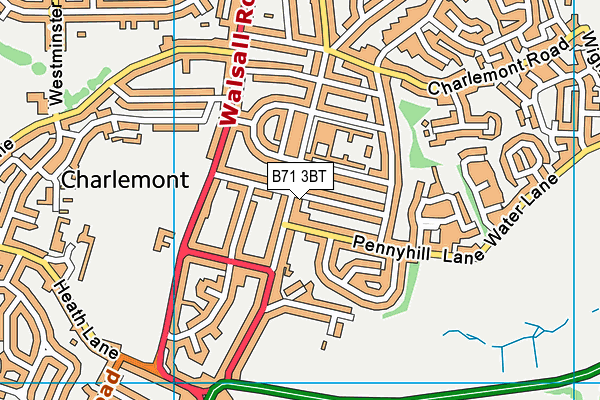 B71 3BT map - OS VectorMap District (Ordnance Survey)