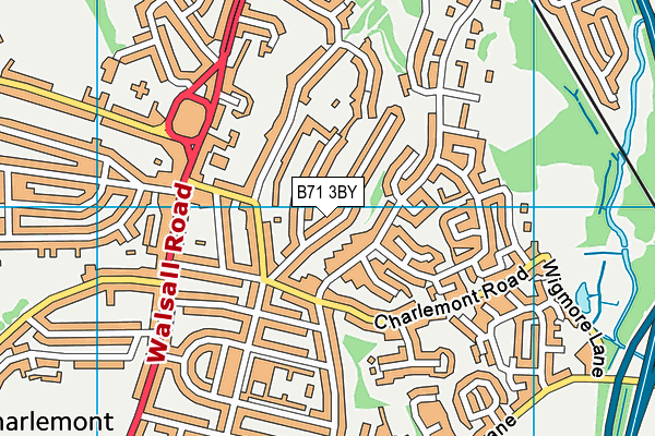 B71 3BY map - OS VectorMap District (Ordnance Survey)