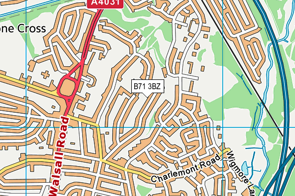 B71 3BZ map - OS VectorMap District (Ordnance Survey)