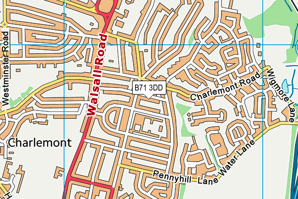 B71 3DD map - OS VectorMap District (Ordnance Survey)