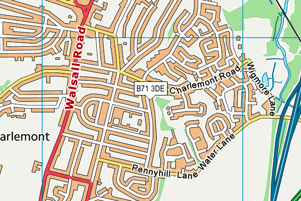 B71 3DE map - OS VectorMap District (Ordnance Survey)