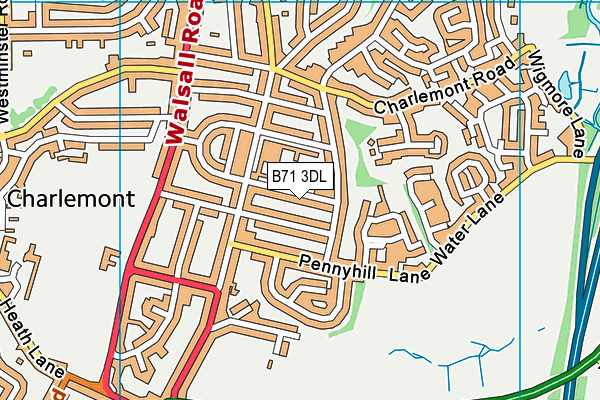 B71 3DL map - OS VectorMap District (Ordnance Survey)