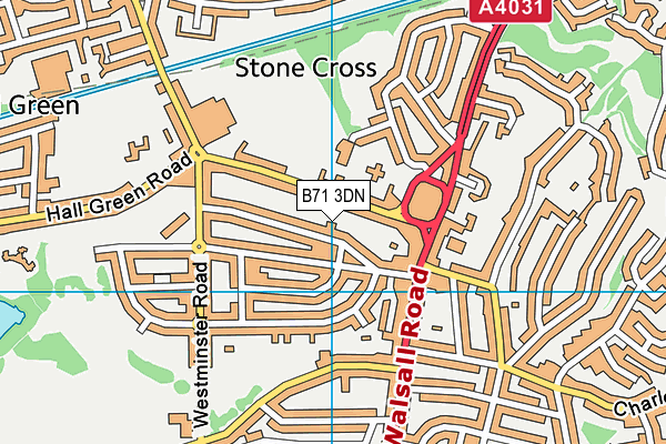 B71 3DN map - OS VectorMap District (Ordnance Survey)