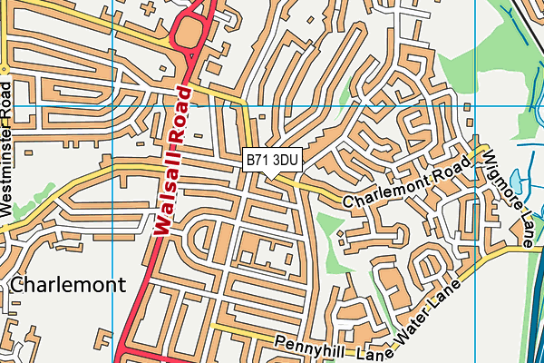 B71 3DU map - OS VectorMap District (Ordnance Survey)