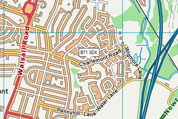 B71 3DX map - OS VectorMap District (Ordnance Survey)