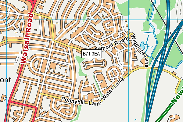 B71 3EA map - OS VectorMap District (Ordnance Survey)