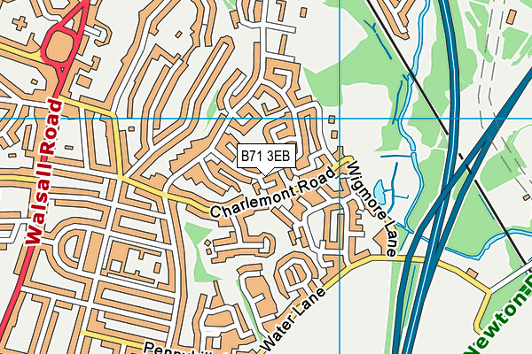 B71 3EB map - OS VectorMap District (Ordnance Survey)