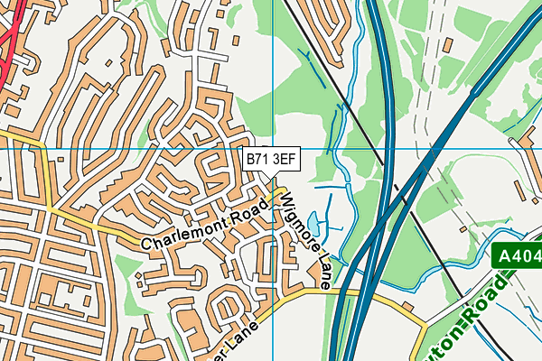 B71 3EF map - OS VectorMap District (Ordnance Survey)