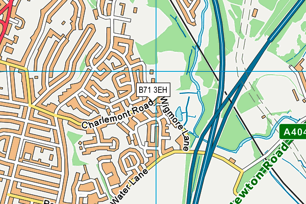 B71 3EH map - OS VectorMap District (Ordnance Survey)