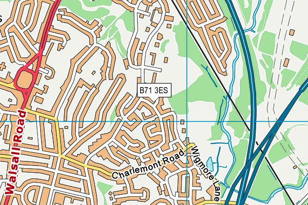 B71 3ES map - OS VectorMap District (Ordnance Survey)