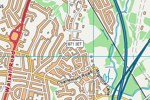 B71 3ET map - OS VectorMap District (Ordnance Survey)