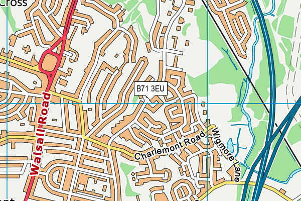 B71 3EU map - OS VectorMap District (Ordnance Survey)