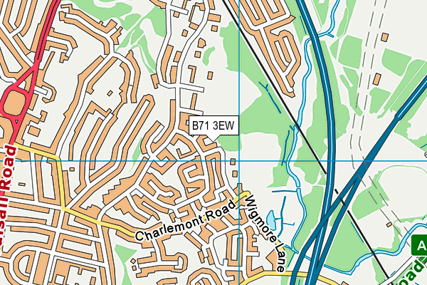 B71 3EW map - OS VectorMap District (Ordnance Survey)