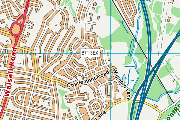 Bustleholme Playing Fields map (B71 3EX) - OS VectorMap District (Ordnance Survey)