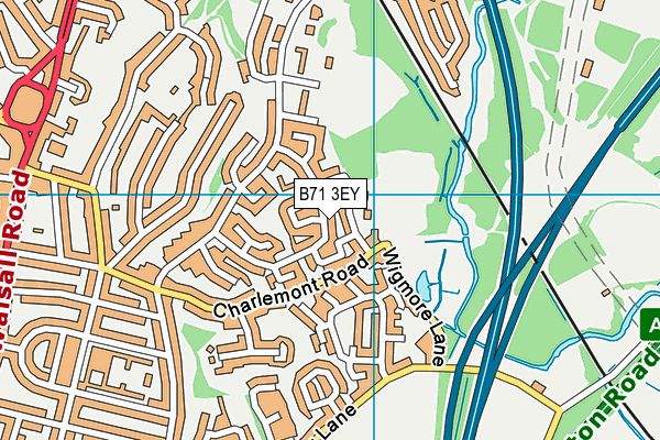 B71 3EY map - OS VectorMap District (Ordnance Survey)