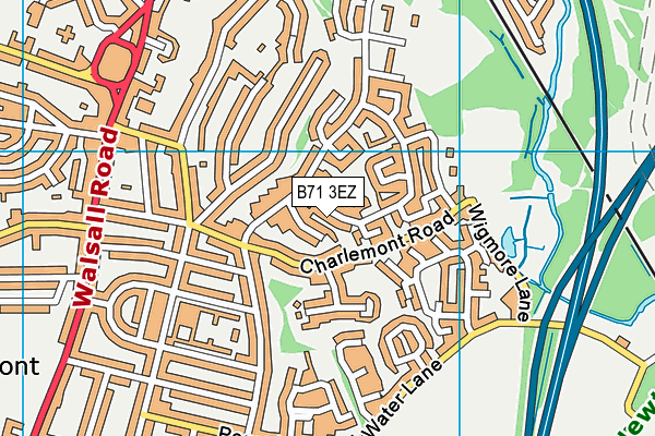 B71 3EZ map - OS VectorMap District (Ordnance Survey)