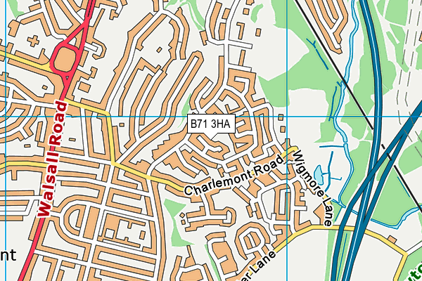 B71 3HA map - OS VectorMap District (Ordnance Survey)