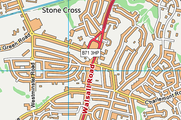 B71 3HP map - OS VectorMap District (Ordnance Survey)