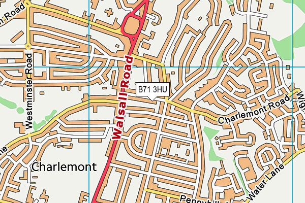 B71 3HU map - OS VectorMap District (Ordnance Survey)