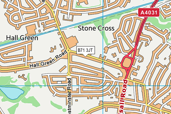 B71 3JT map - OS VectorMap District (Ordnance Survey)