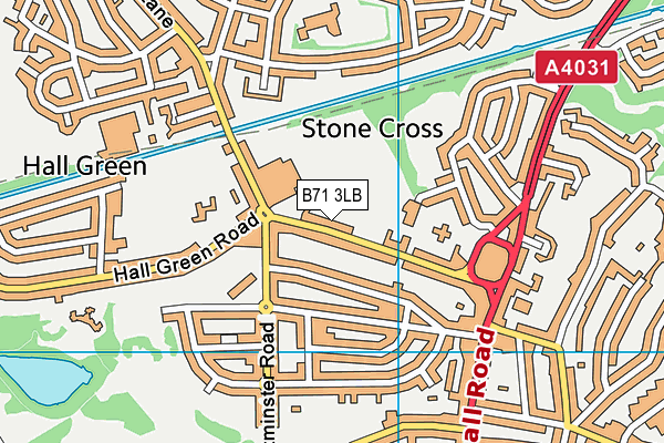 B71 3LB map - OS VectorMap District (Ordnance Survey)