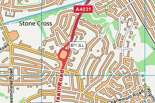 B71 3LL map - OS VectorMap District (Ordnance Survey)