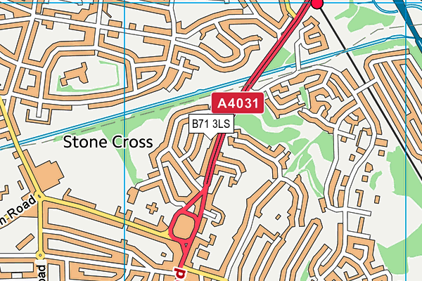 B71 3LS map - OS VectorMap District (Ordnance Survey)