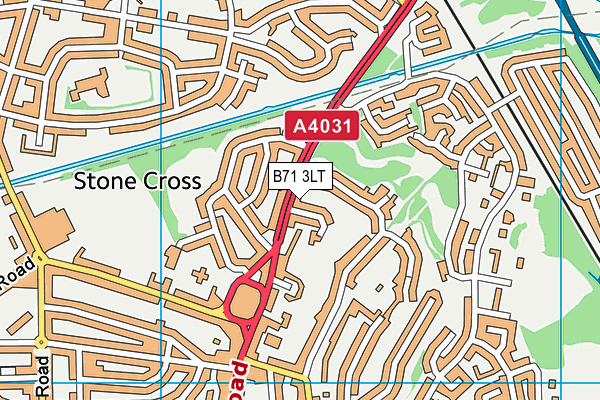 B71 3LT map - OS VectorMap District (Ordnance Survey)