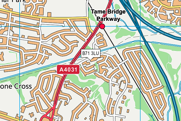 B71 3LU map - OS VectorMap District (Ordnance Survey)