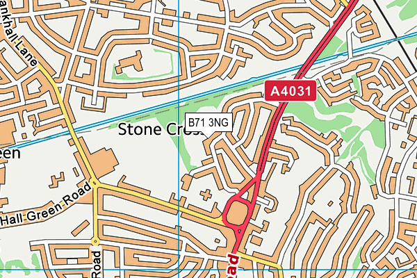 B71 3NG map - OS VectorMap District (Ordnance Survey)