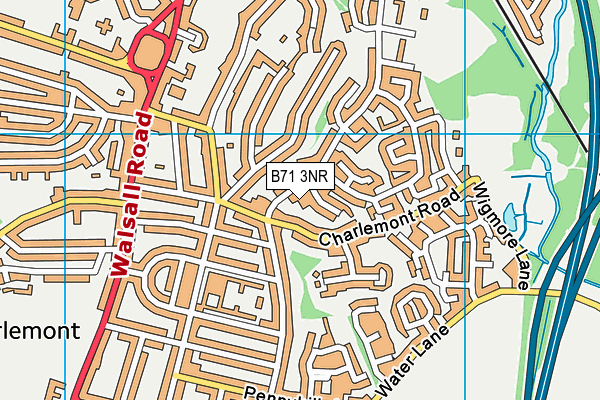B71 3NR map - OS VectorMap District (Ordnance Survey)