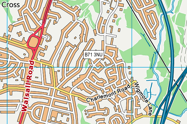 B71 3NU map - OS VectorMap District (Ordnance Survey)