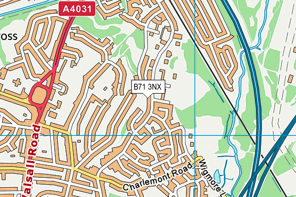 B71 3NX map - OS VectorMap District (Ordnance Survey)