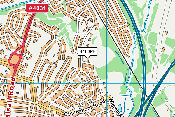 B71 3PE map - OS VectorMap District (Ordnance Survey)