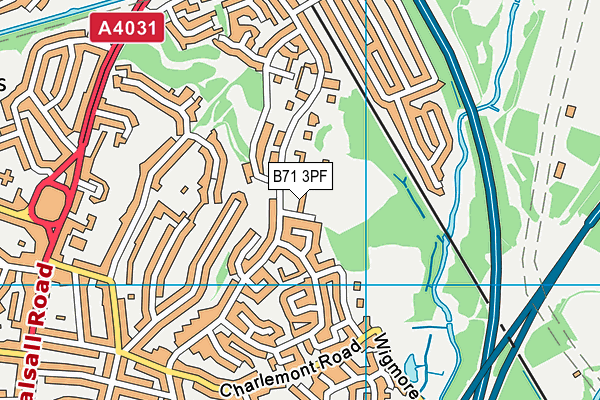 B71 3PF map - OS VectorMap District (Ordnance Survey)