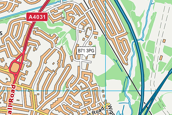 B71 3PG map - OS VectorMap District (Ordnance Survey)