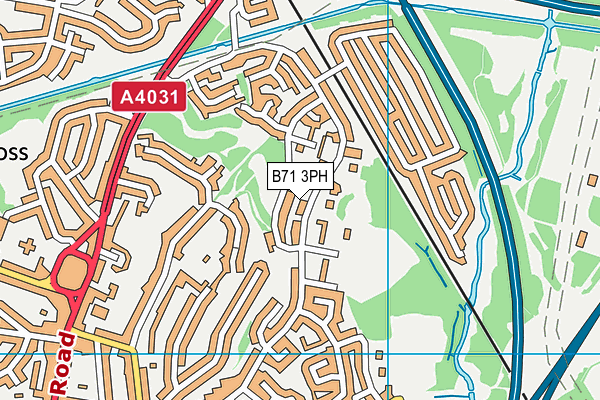 B71 3PH map - OS VectorMap District (Ordnance Survey)