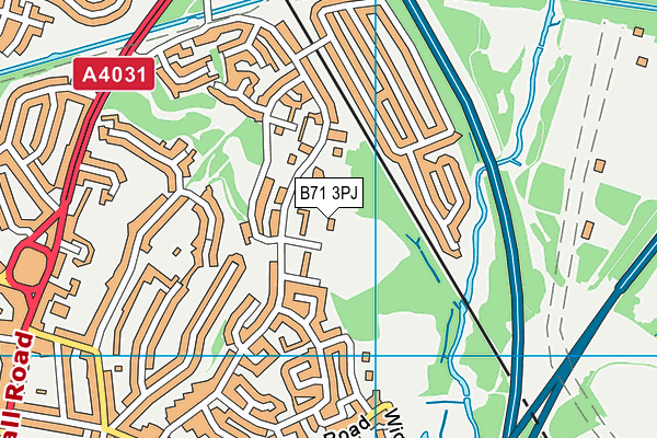 B71 3PJ map - OS VectorMap District (Ordnance Survey)