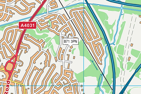 B71 3PN map - OS VectorMap District (Ordnance Survey)